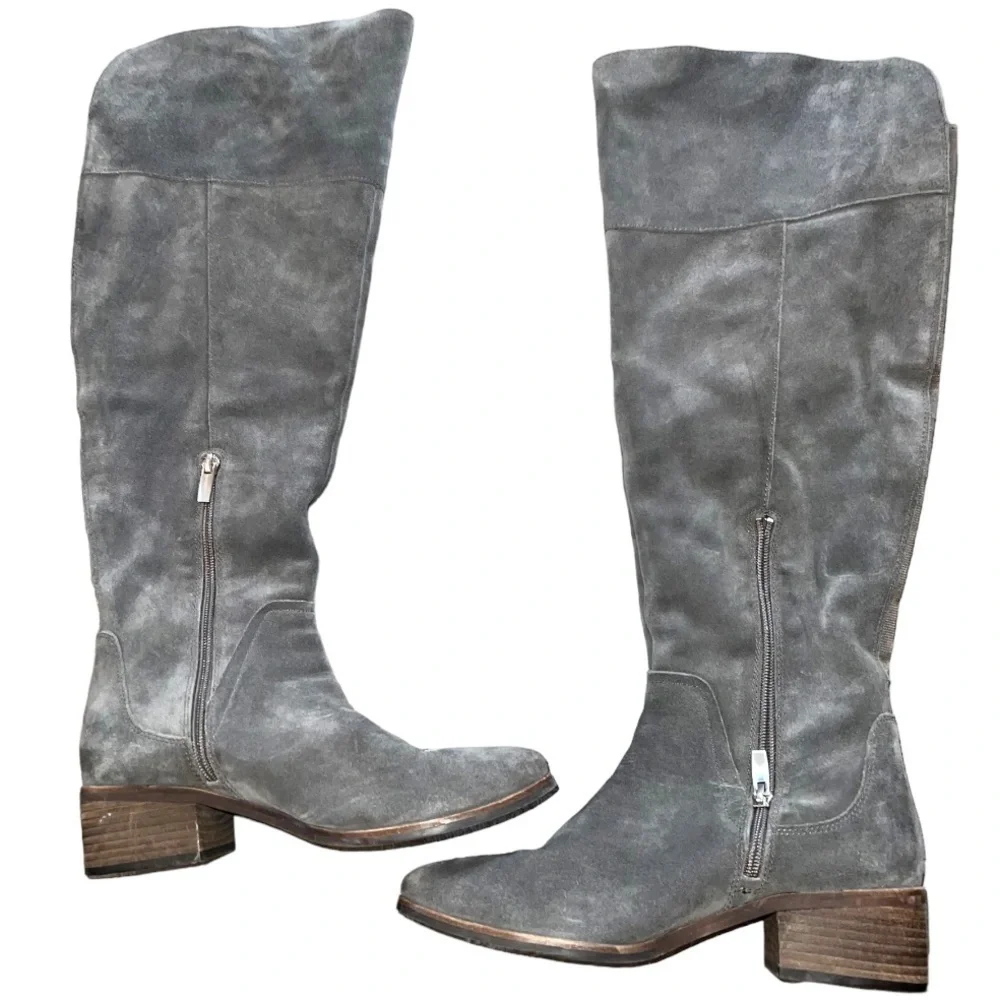 ▶️ Vince Camuto ◀️ Kochelda Suede Over the Knee Boots. Gray. Size 9.5